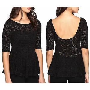 NWT Free People Lace Peplum Scoop Back Top